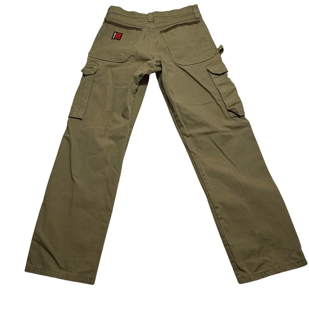 Wrangler Riggs Workwear Mens Bark Brown Ripstop Cargo Pants 3W060BR 30x30
